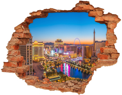Fototapeta dziura na ścianę 3d Las Vegas nocą