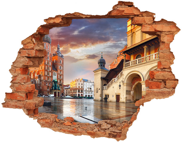 Fototapeta dziura na ścianę 3d Kraków Polska