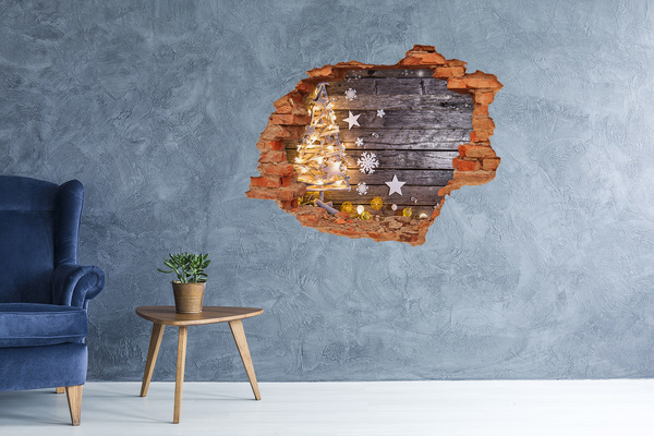 Samoprzylepna naklejka Zimowy krajobraz z dekoracjami świątecznymi