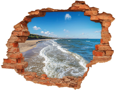 Dziura 3d w ścianie na ścianę Morze Bałtyckie
