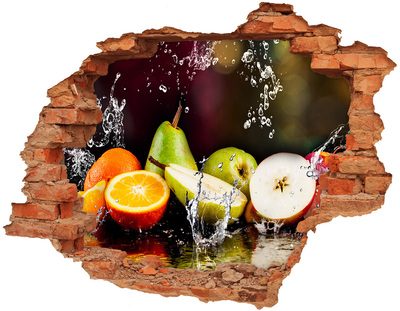 Naklejka dziura na ścianę Owoce i woda