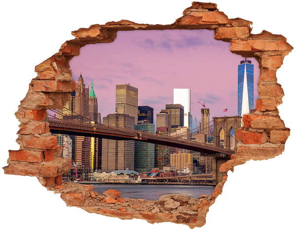 Fototapeta dziura na ścianę 3d Manhattan Nowy Jork