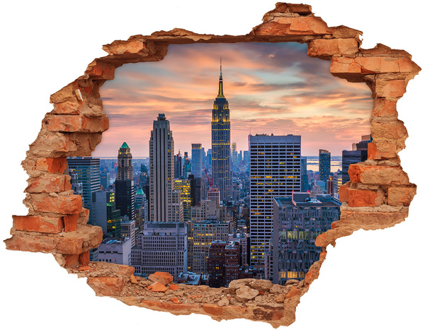 Fototapeta dziura na ścianę 3d Manhattan Nowy Jork