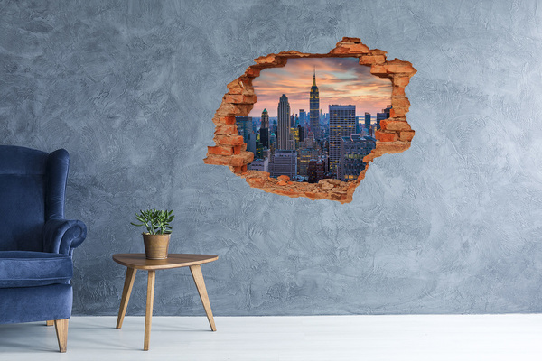 Fototapeta dziura na ścianę 3d Manhattan Nowy Jork