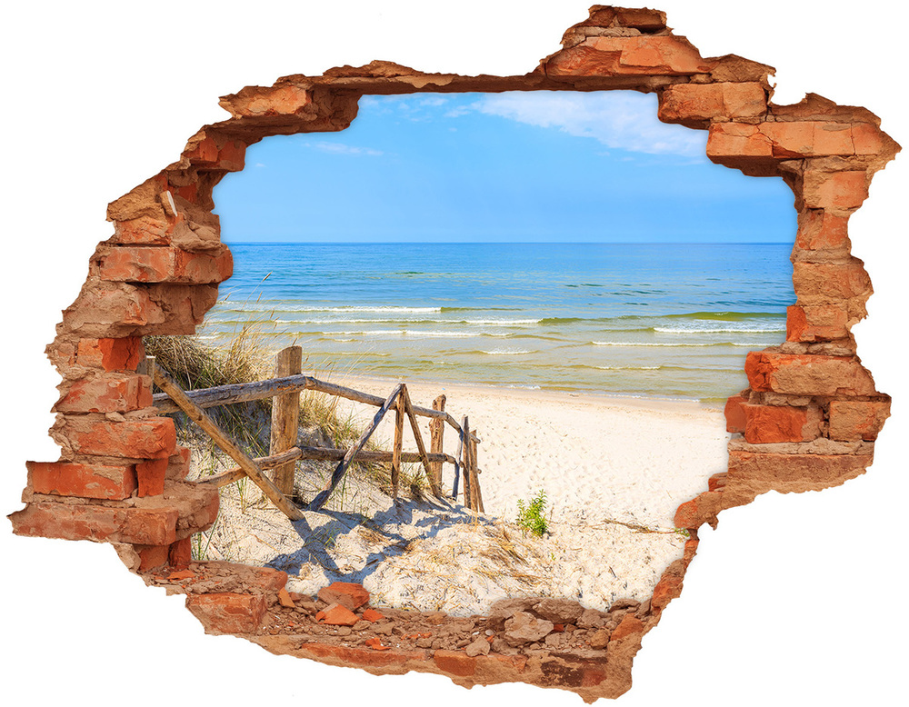 Dziura 3d w ścianie naklejka Wejście na plażę