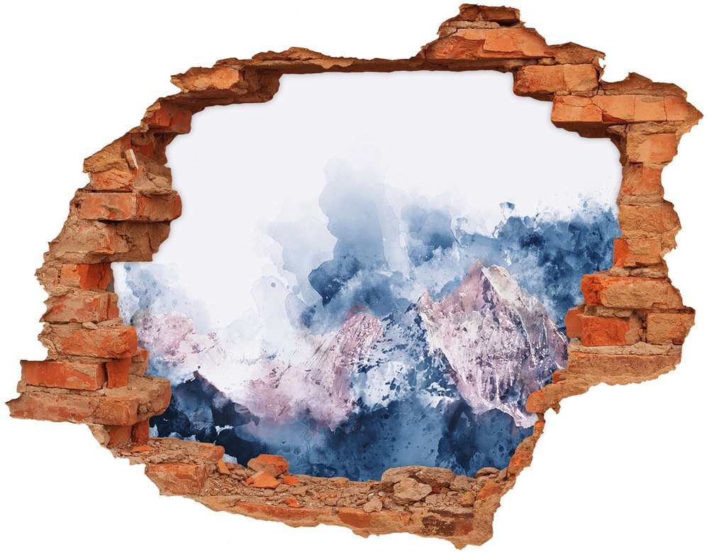 Dziura 3d w ścianie naklejka Pasmo górskie
