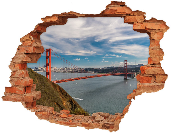 Fototapeta dziura na ścianę 3d Złota Brama w San Francisco