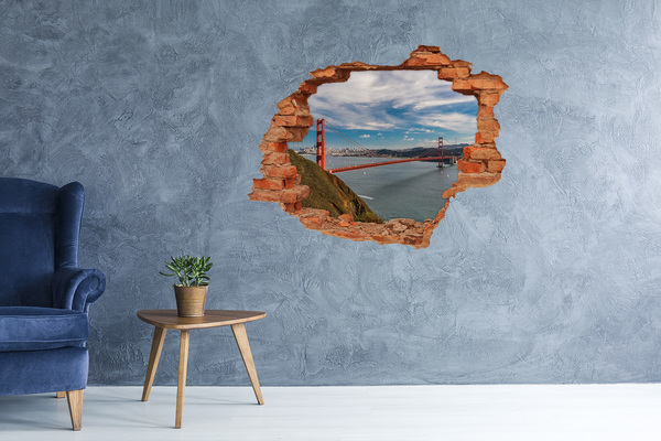 Fototapeta dziura na ścianę 3d Most San Francisco