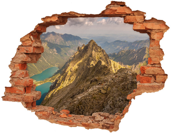 Dziura 3d w ścianie naklejka Morskie oko Tatry