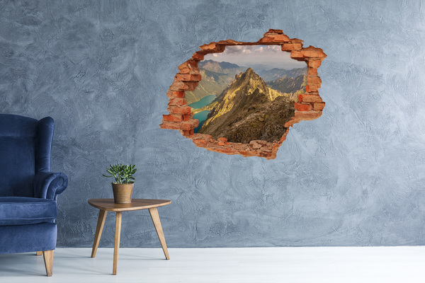 Dziura 3d w ścianie naklejka Morskie oko Tatry