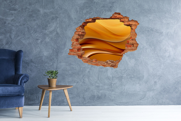 Dziura 3d fototapeta naklejka Złota fala w murze