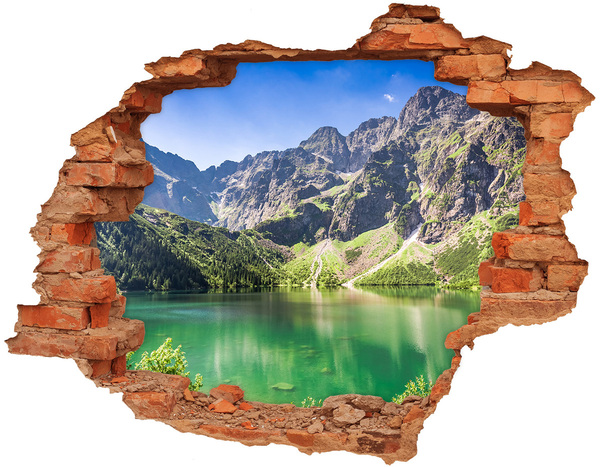 Dziura 3d w ścianie naklejka Morskie oko Tatry