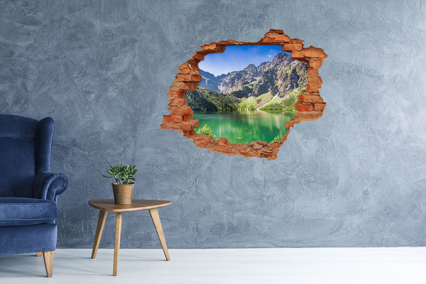 Dziura 3d w ścianie naklejka Morskie oko Tatry