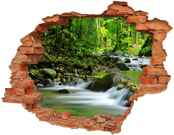 Dziura 3d w ścianie naklejka Górski potok