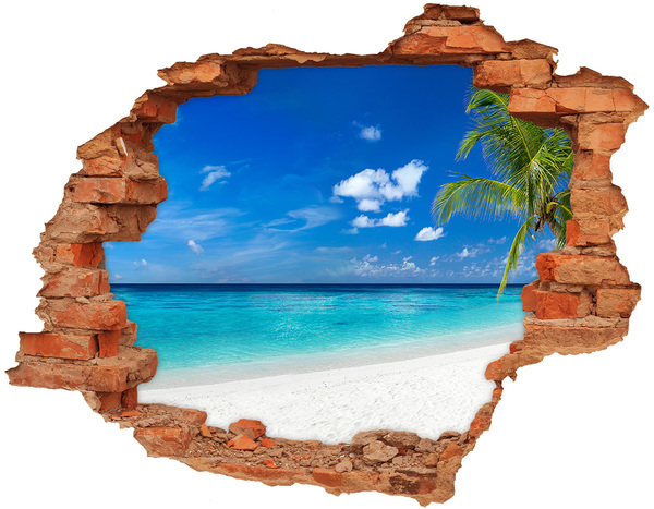 Dziura 3d w ścianie naklejka Tropikalna plaża