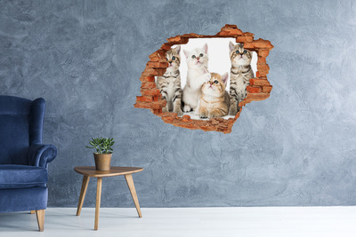 Dziura 3d fototapeta ścienna Naklejka Małe koty