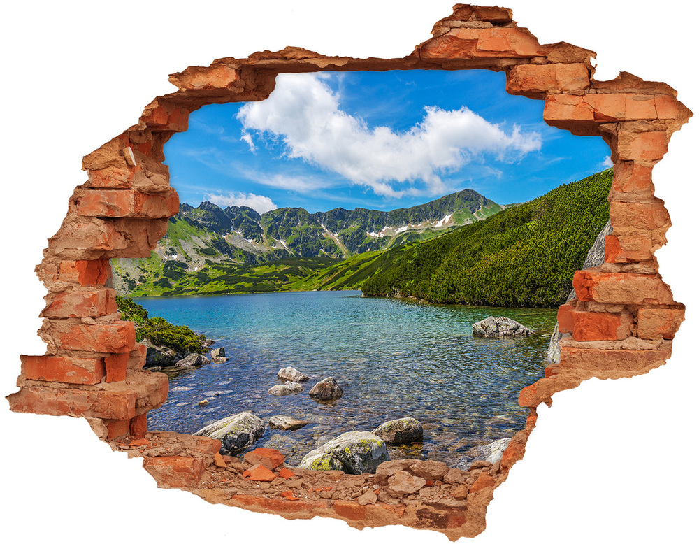 Dziura 3d w ścianie naklejka Dolina Tatry