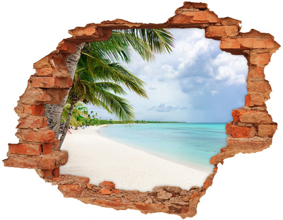 Dziura 3d w ścianie naklejka Tropikalna plaża