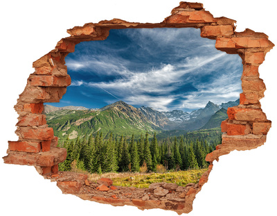 Dziura 3d w ścianie naklejka Jesień w Tatrach