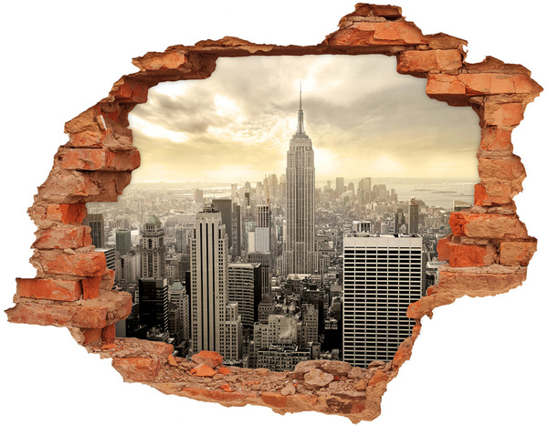 Fototapeta dziura na ścianę 3d Manhattan Nowy Jork