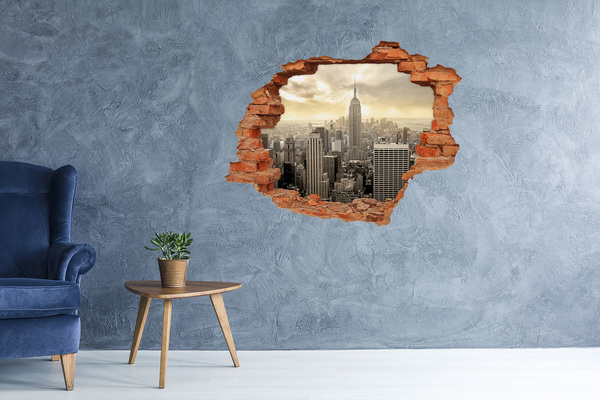 Fototapeta dziura na ścianę 3d Manhattan Nowy Jork