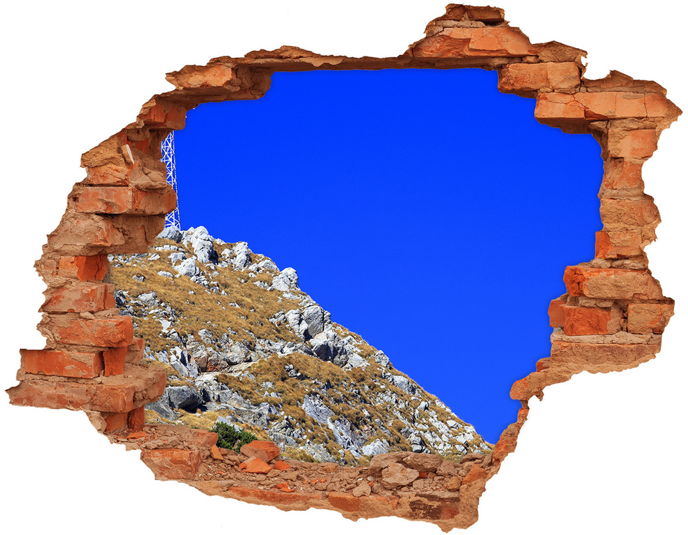 Dziura 3d w ścianie naklejka Giewont Tatry