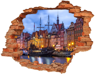 Dziura 3d w ścianie naklejka Gdańsk Polska