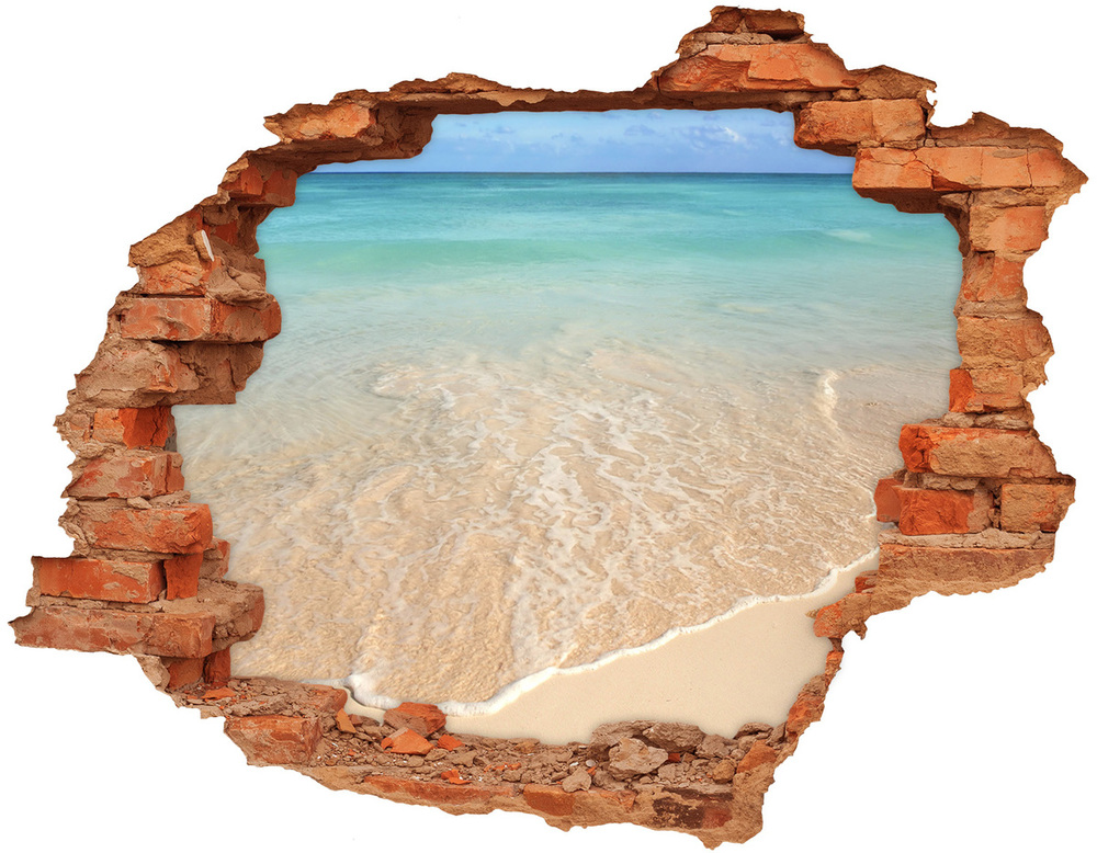 Dziura 3d w ścianie naklejka Rozgwiazda na plaży