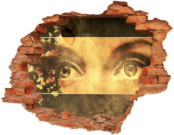 Fototapeta dziura na ścianę Oczy zza ściany