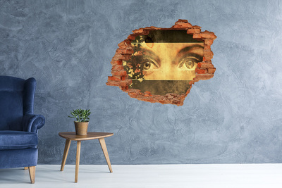 Fototapeta dziura na ścianę Oczy zza ściany