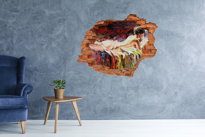 Dziura 3d fototapeta naklejka Malowniczy krajobraz górski