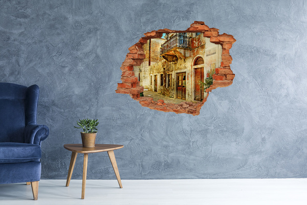 Fototapeta dziura na ścianę 3d Uliczki w Grecji