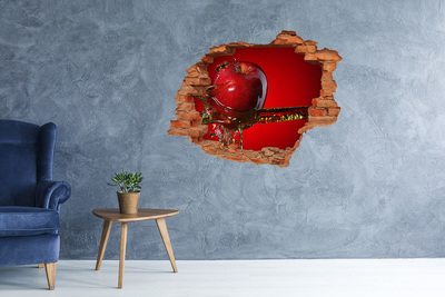 Naklejka 3D dziura na ścianę Jabłko i woda
