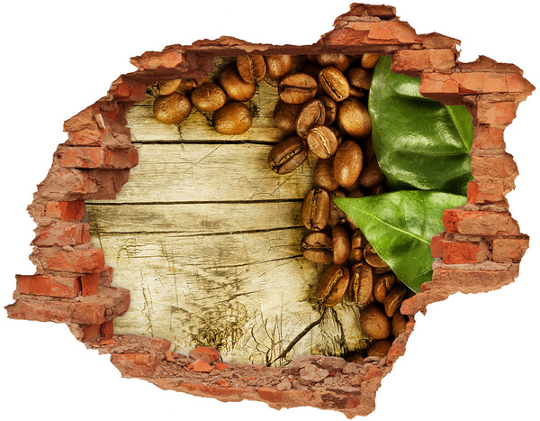 Naklejka 3D dziura Kawa w betonowej dziurze