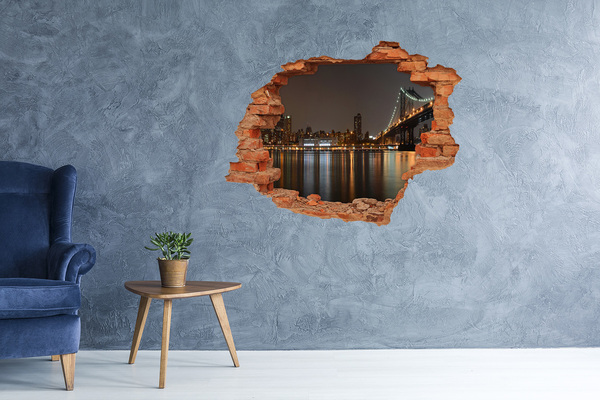 Fototapeta dziura na ścianę 3d Pomiędzy mostami