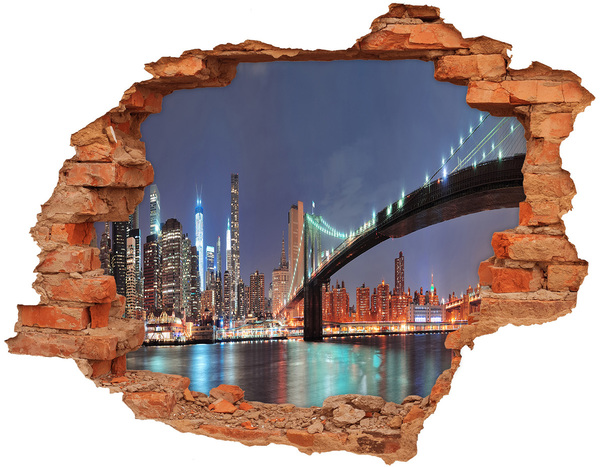 Fototapeta dziura na ścianę 3d Manhattan Nowy Jork