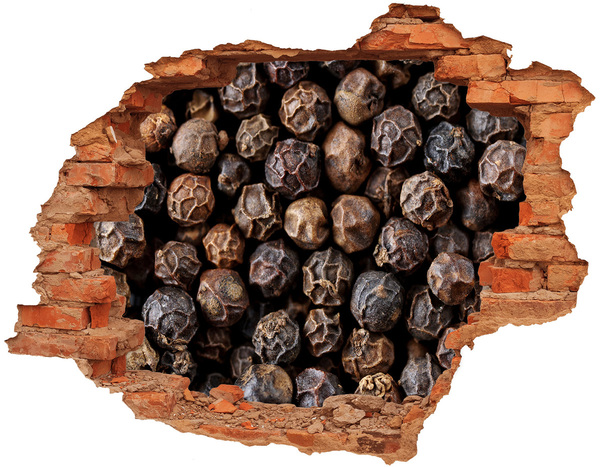 Naklejka 3D dziura na ścianę Złota przyprawa w dziurze ściany