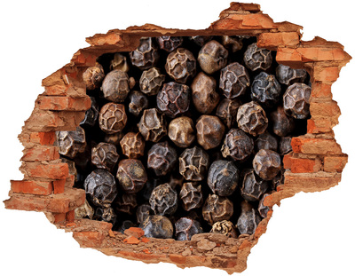 Naklejka 3D dziura na ścianę Złota przyprawa w dziurze ściany