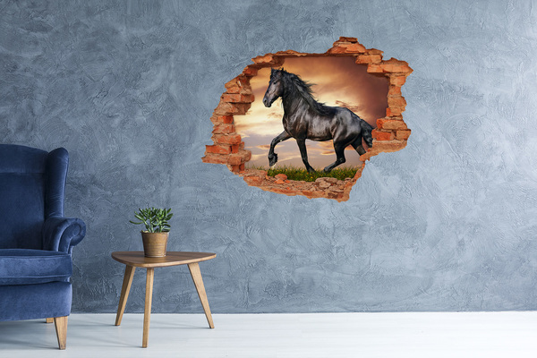 Dziura 3d fototapeta na ścianę Kłusujący koń