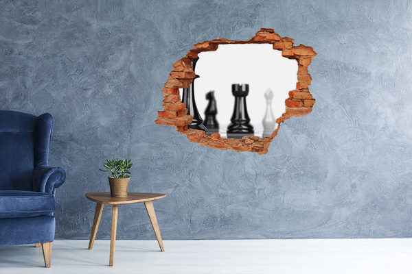 Samoprzylepna dziura na ścianę Gra w szachy przez dziurę w ścianie