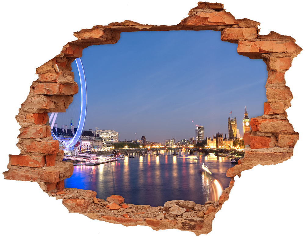 Fototapeta dziura na ścianę 3d London Eye Londyn