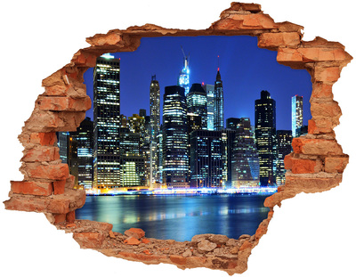 Fototapeta dziura na ścianę 3d Manhattan Nowy Jork