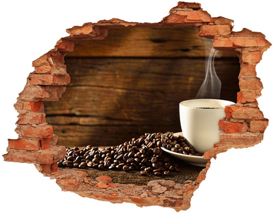 Naklejka dziura na ścianę beton Filiżanka kawy