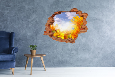 Samoprzylepna dziura naklejka Słoneczniki w świetle słońca