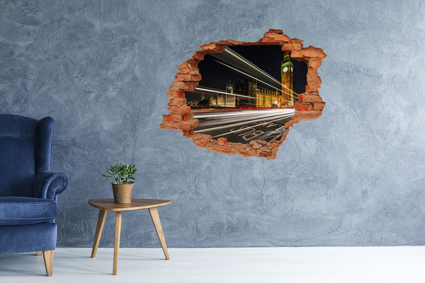 Fototapeta dziura na ścianę 3d Zabytki Londynu w nocy