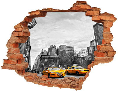 Foto zdjęcie dziura na ścianę Taksówki Nowy Jork