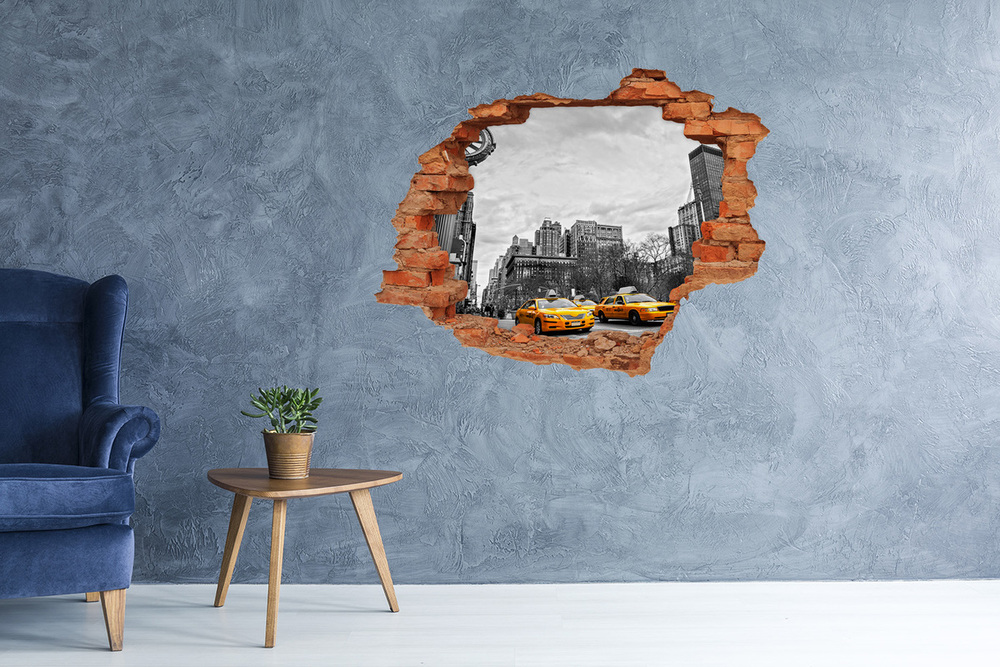 Foto zdjęcie dziura na ścianę Taksówki Nowy Jork