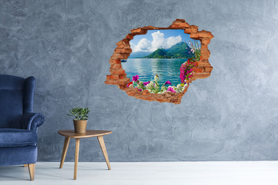 naklejka fototapeta na ścianę Kwiaty nad jeziorem