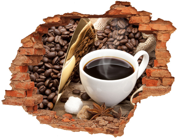 Naklejka 3D dziura okleina Kawa w sercu natury