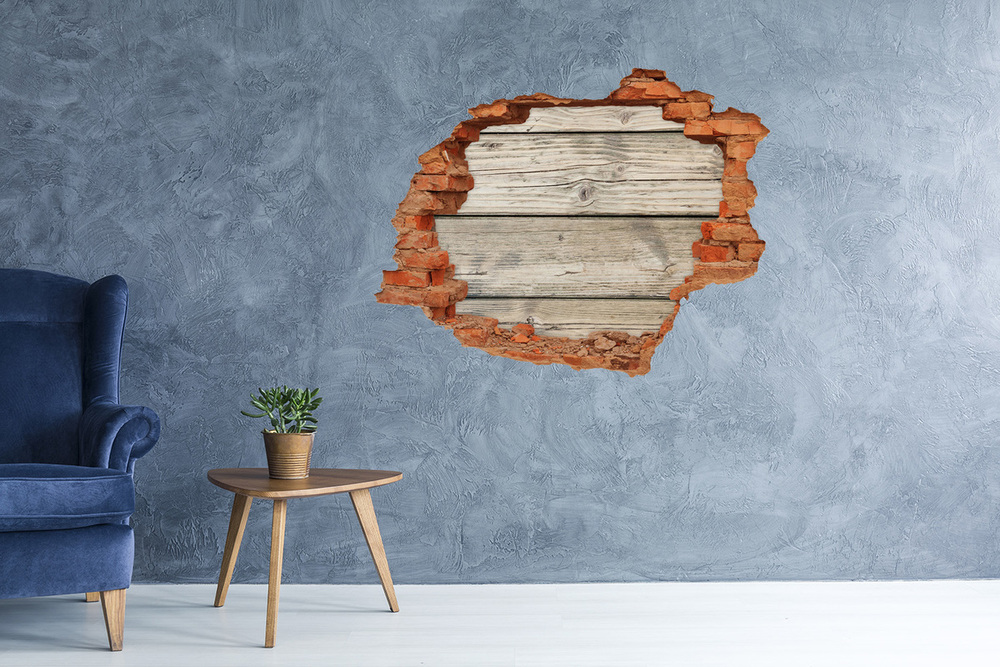 Fotoobraz dziura na ścianę Drewniane tło